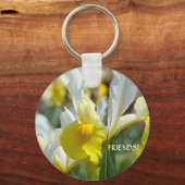 VRIENDEN! Sleutelhanger Gele Iris Bloemen sleutelh (Voorkant)