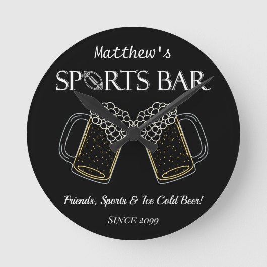 Vrienden, Sport & Bier - Sport Bar Wandklok (Voorkant)