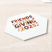 Vrienden Squad Geven 2025 Herfst Herfst Dankbaar T Kartonnen Onderzetters (Schuin)
