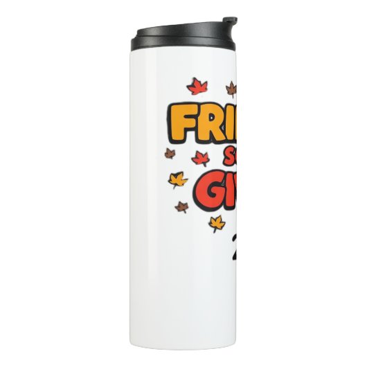 Vrienden Squad Geven 2025 Herfst Herfst Dankbaar T Thermosbeker (Gedraaid links)