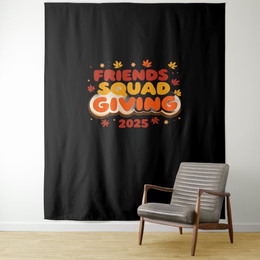 Vrienden Squad Geven 2025 Herfst Herfst Dankbaar T Wandkleed (In situ)