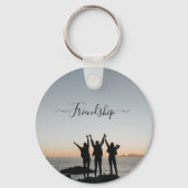 Vrienden tijdens zonsondergang sleutelhanger (Voorkant)