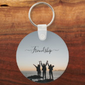 Vrienden tijdens zonsondergang sleutelhanger (Voorkant)