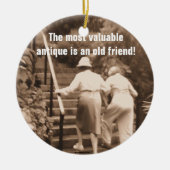 Vrienden tot het einde keramisch ornament (Voorkant)