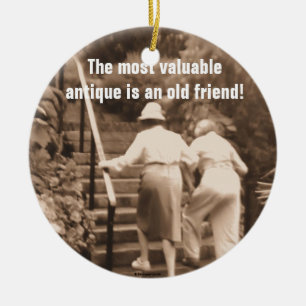 Vrienden tot het einde keramisch ornament