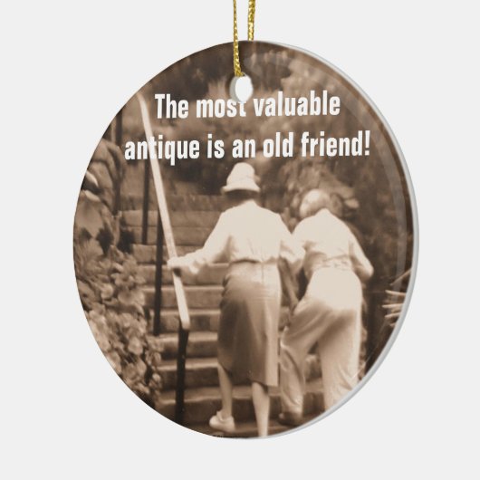 Vrienden tot het einde keramisch ornament (Links)