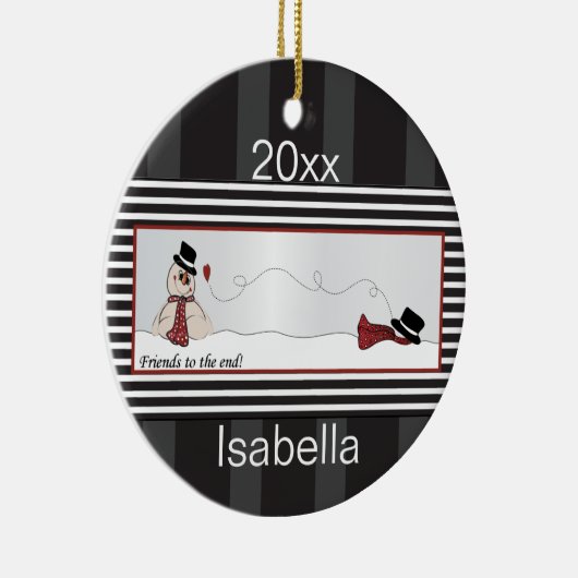 Vrienden tot het einde keramisch ornament (Rechts)
