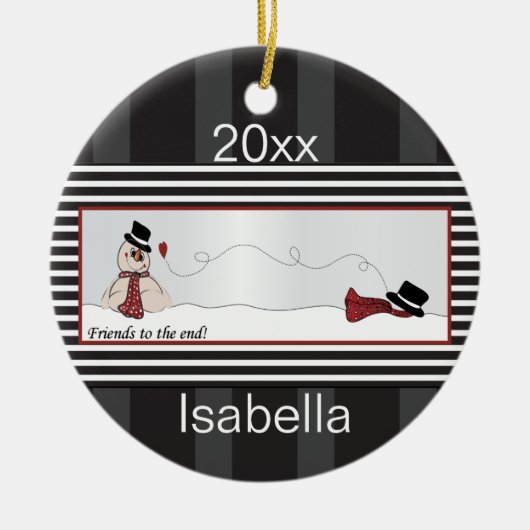 Vrienden tot het einde keramisch ornament (Voorkant)