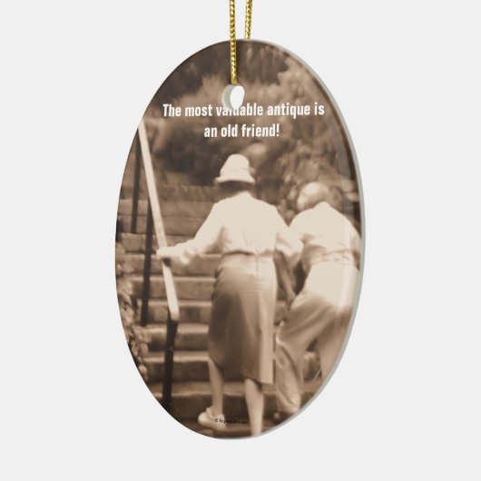 Vrienden tot het einde keramisch ornament (Links)