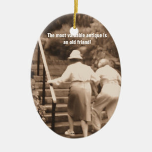 Vrienden tot het einde keramisch ornament