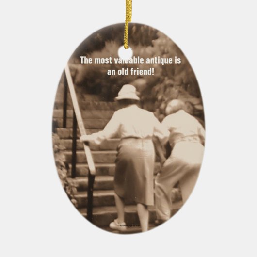 Vrienden tot het einde keramisch ornament (Voorkant)