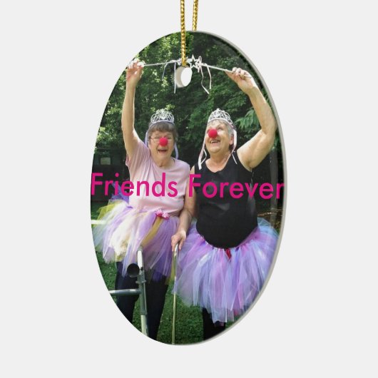 Vrienden + Tutus = Fun Times Keramisch Ornament (Links)