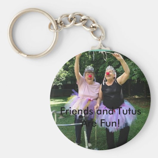 Vrienden + Tutus = Fun Times Sleutelhanger (Voorkant)