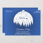Vrienden uitnodigingen Blauw Santa sleigh (Voorkant / Achterkant)