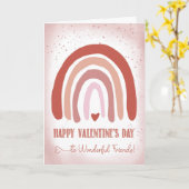 Vrienden Valentijnsdag Hand geschilderd zacht roze Kaart (Gele Bloem)