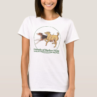 Vrienden van Barker Field Logo op een T-shirt van 