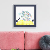 Vrienden van Clementine | Folk Art Hedge Hog Canvas Afdruk (Insitu (Woonkamer))