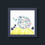 Vrienden van Clementine | Folk Art Hedge Hog Canvas Afdruk<br><div class="desc">Deze waterverf print bevat een folksy egel onder paddenstoelen | Door Grace Popp</div>
