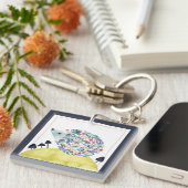 Vrienden van Clementine | Folk Art Hedge Hog Sleutelhanger (Voorkant Rechts)