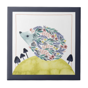 Vrienden van Clementine   Folk Art Hedge Hog Tegeltje