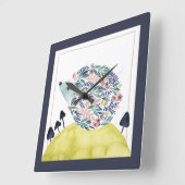 Vrienden van Clementine | Folk Art Hedge Hog Vierkante Klok (Hoek)