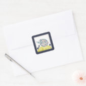 Vrienden van Clementine | Folk Art Hedge Hog Vierkante Sticker (Envelop)