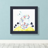 Vrienden van Clementine | Folkkunsteekhoorn Canvas Afdruk (Insitu (Houten vloer))