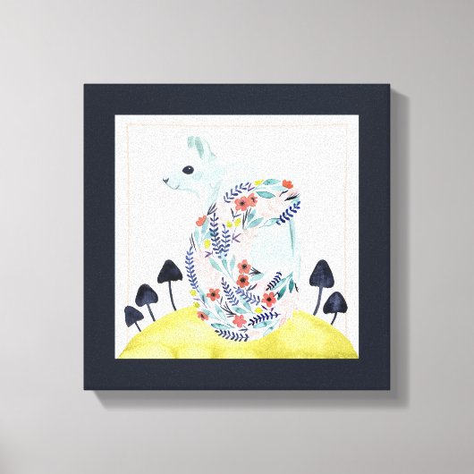 Vrienden van Clementine | Folkkunsteekhoorn Canvas Afdruk (Voorkant)