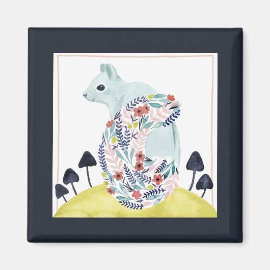 Vrienden van Clementine | Folkkunsteekhoorn Magneet (Voorkant)