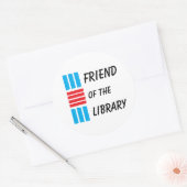 Vrienden van de bibliotheek ronde sticker (Envelop)