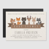 Vrienden van de Bos Dieren Baby Shower in het bos Magnetische Uitnodiging (Voorkant / Achterkant)