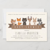 Vrienden van de Bos Dieren Baby Shower in het bos Magnetische Uitnodiging (Voorkant)