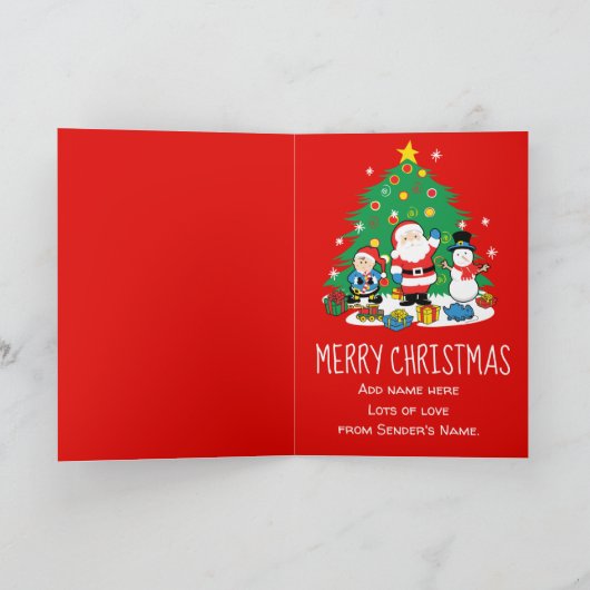 Vrienden van de kerstman feestdagen kaart (Binnen)