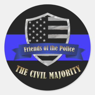 Vrienden van de politie Thin Blue Line Ronde Sticker