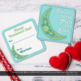 Vrienden van de School Valentijnsdag van het Moon Notitiekaartje