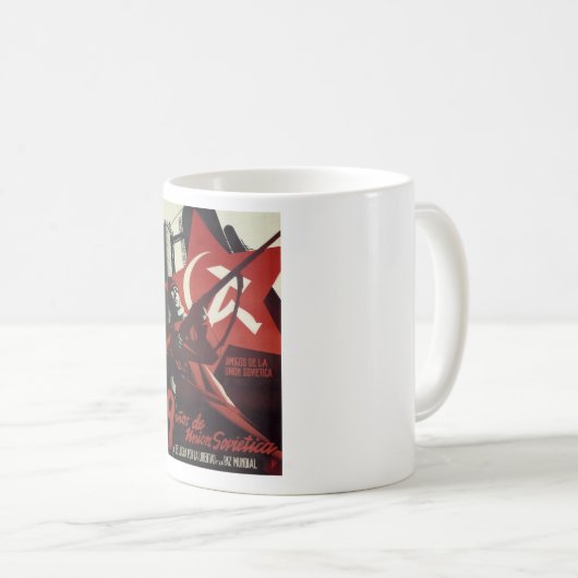 Vrienden van de Sovjet-Unie_Propaganda Poster Koffiemok (Voorkant rechts)