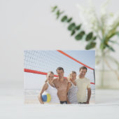 Vrienden van de strandvolleybalrechtbank briefkaart (Staand voorkant)