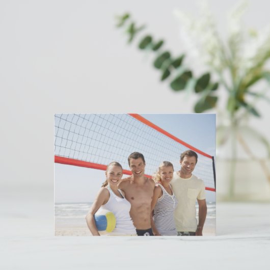 Vrienden van de strandvolleybalrechtbank briefkaart (Staand voorkant)