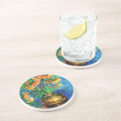 Vrienden van een koperen Vase Van Gogh Fine Art Zandsteen Onderzetter (Zijkant)