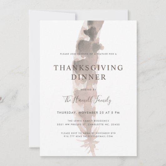 Vrienden van een veertje | Thanksgiving Potluck Kaart (Voorkant)