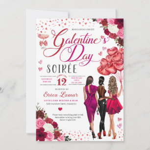 Vrienden van Galentine's Day Girl Brunch Pink Hear Kaart