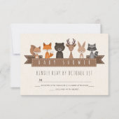 Vrienden van het Baby shower Forest Woodland RSVP (Voorkant)