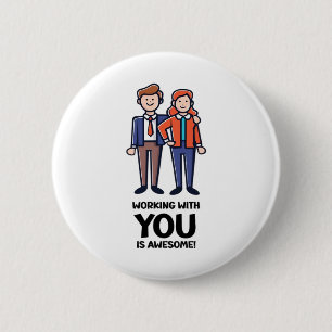 Vrienden van het werk - Man en vrouw Classic Ronde Button 5,7 Cm