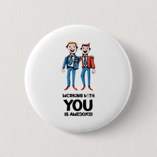Vrienden van het werk - twee Mannen Ronde Button 5,7 Cm