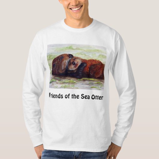 Vrienden van het Zee Otter Long Meve Shirt Mannen (Voorkant)
