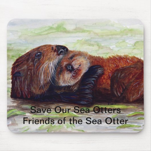 Vrienden van het Zee Otter Mousepad #2 Muismat (Voorkant)
