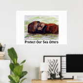 Vrienden van het Zee Otter-Poster Poster (Thuiskantoor)