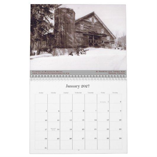 Vrienden van Minnesota Barns 2010 Agenda Kalender (Jan 2027)