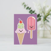Vrienden van Popsiche en Ice crème Briefkaart (Staand voorkant)