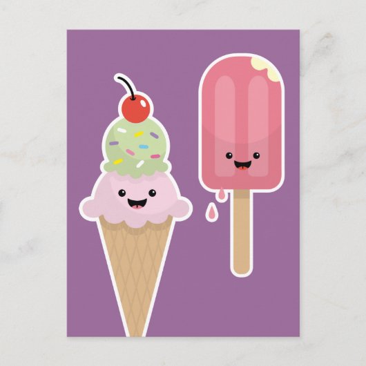 Vrienden van Popsiche en Ice crème Briefkaart (Voorkant)